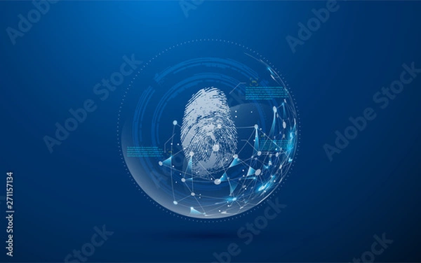 Obraz digital cybersecurity sci fi futuristic concept background