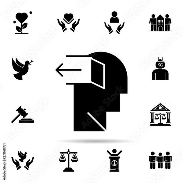 Fototapeta door, mind, negative icon. Universal set of peace and humanrights for website design and development, app development