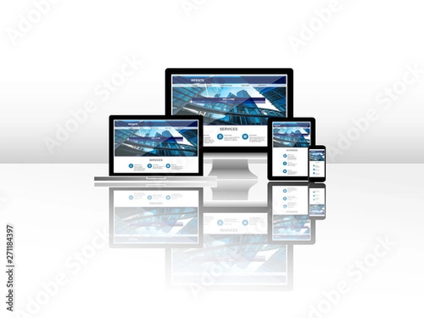 Fototapeta website on computer laptop tablet phone