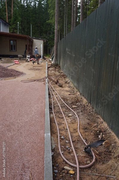 Obraz construction works on the site path improvement