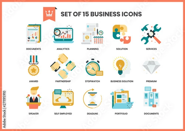 Obraz Business icons set for business