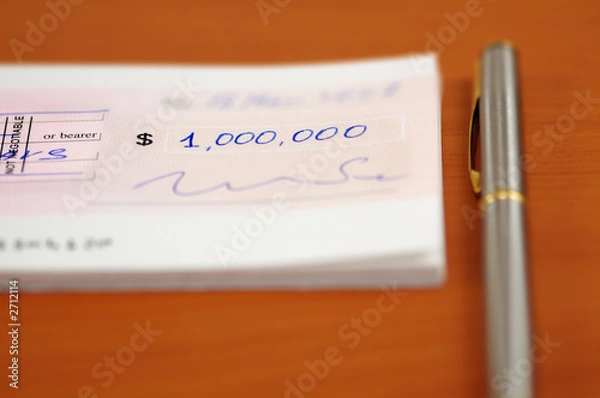 Obraz one million dollars cheque and a pen