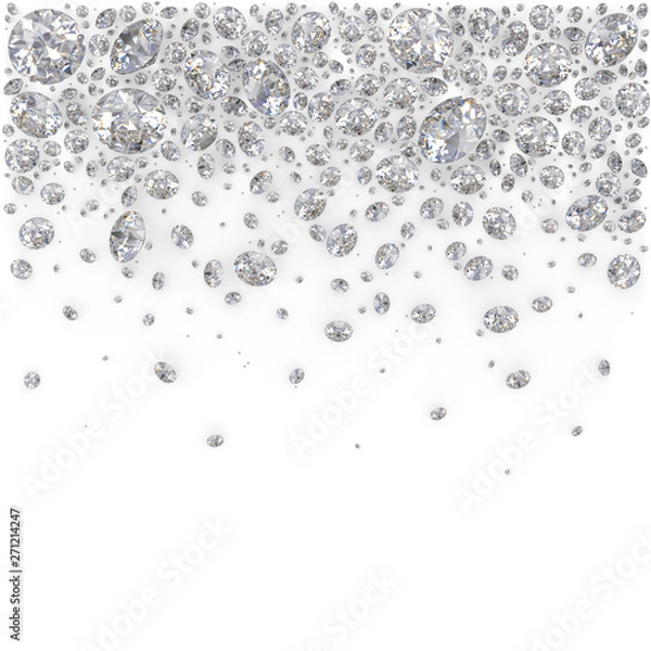 Fototapeta diamenty placer na białym tle