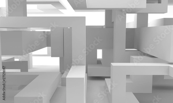 Fototapeta modern interior design 3d, gray interior 3d