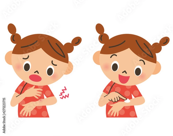 Fototapeta 虫に刺された女の子