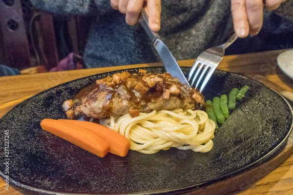 Fototapeta デミグラス・ハンバーグ・スパゲッティ