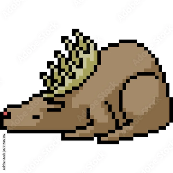 Fototapeta vector pixel art deer sleep