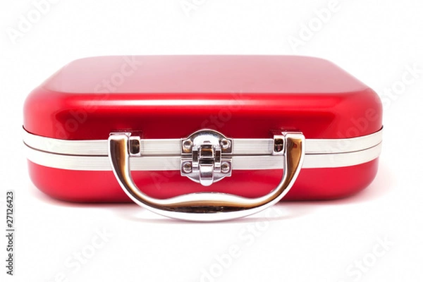 Obraz Red suitcase isolated over white