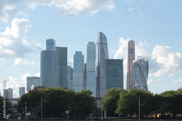 Fototapeta Stunning view from the bridge to Moscow City