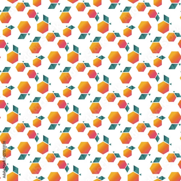 Fototapeta Decorative abstract geometric apple seamless pattern