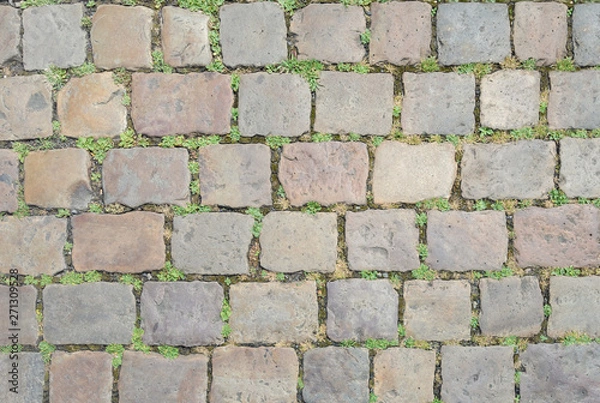 Obraz Old cobblestone road of big stones.