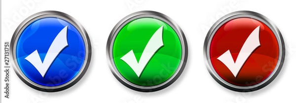 Obraz Checkmark 3-D RGB Button