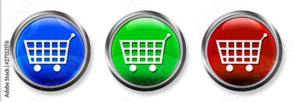 Obraz Shopping Cart 3-D RGB Buttons