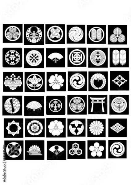 Obraz Japanese crest traditional emblem insignia selection