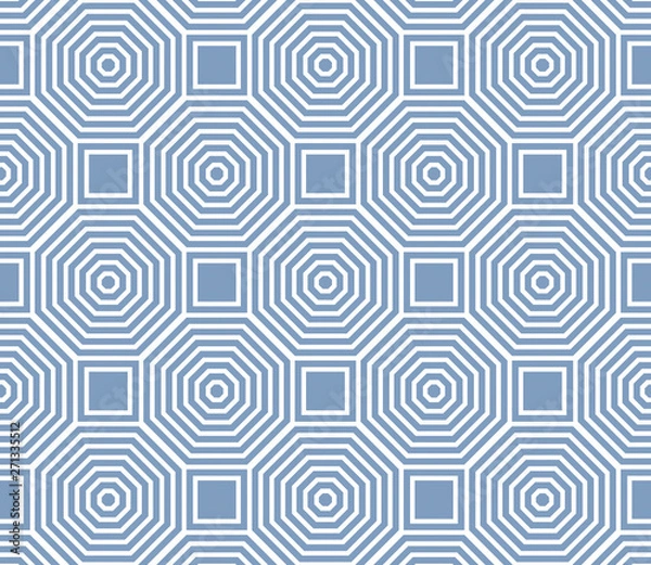 Fototapeta Blue and white simple geometric pattern 