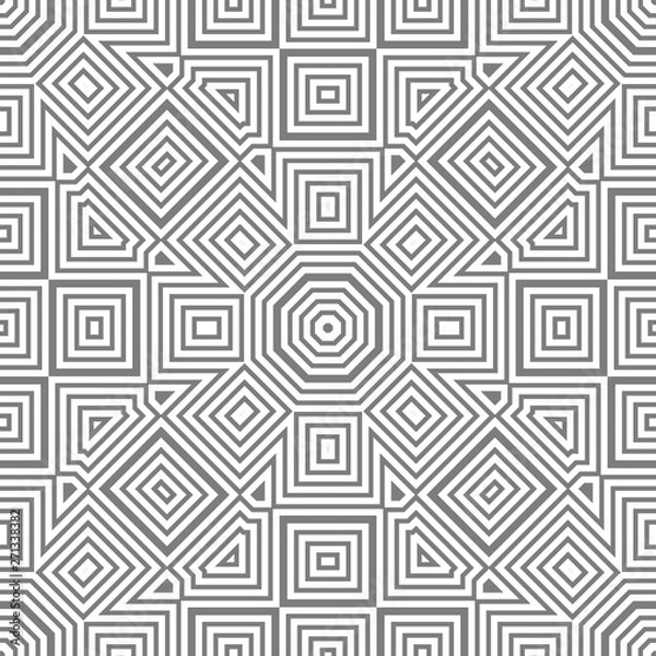 Obraz Grey and white pattern with geometric ornament