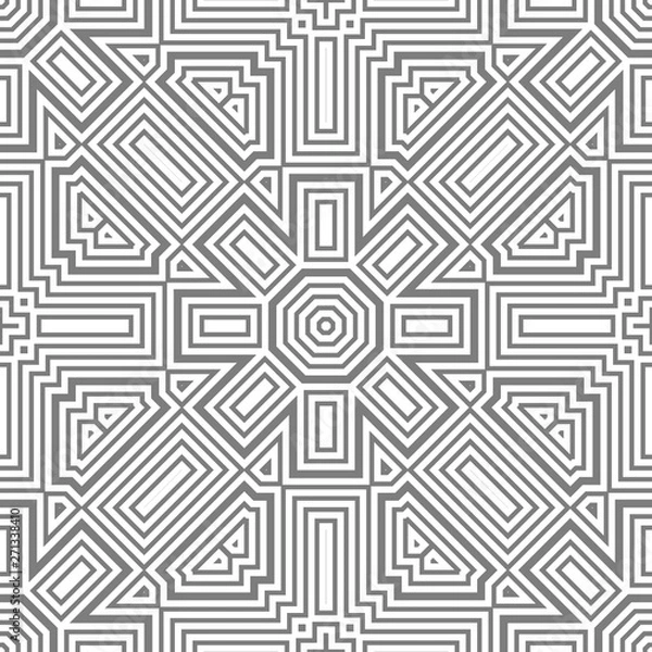 Obraz Grey and white pattern with geometric ornament