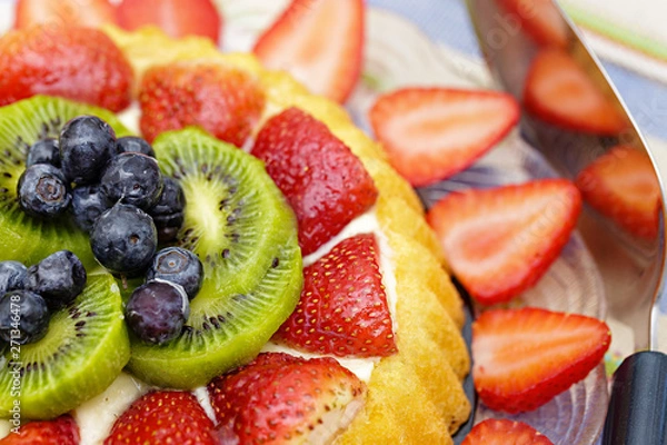 Obraz fruit flan on a plate