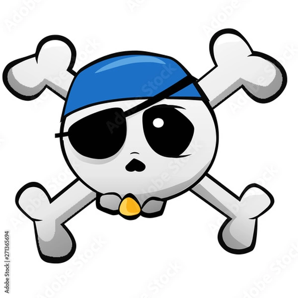Fototapeta pirate with skull and crossbones