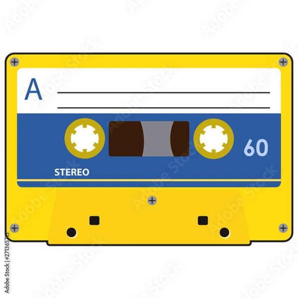 Fototapeta cassette tape isolated on white background