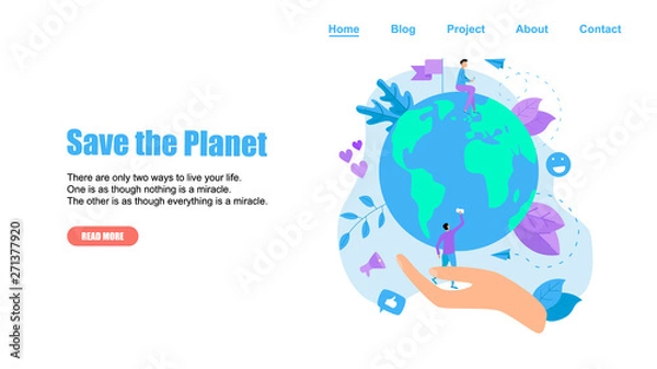 Fototapeta Web Template. Concept save the planet and environment	