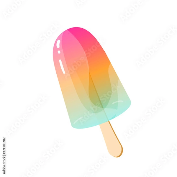 Fototapeta Popsicle ice cream isolated on white background. Vector illustration.