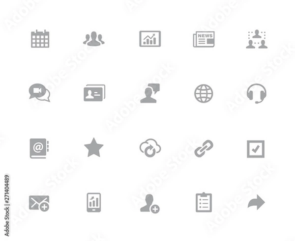 Fototapeta Business Network Icons // 32 pixels Icons White Series - Vector icons designed to work in a 32 pixel grid.