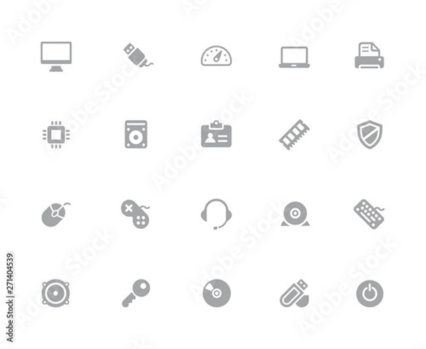 Fototapeta Computer Icons // 32 pixels Icons White Series - Vector icons designed to work in a 32 pixel grid.