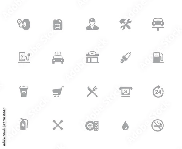 Obraz Gas Station Icons // 32 pixels Icons White Series - Vector icons designed to work in a 32 pixel grid.