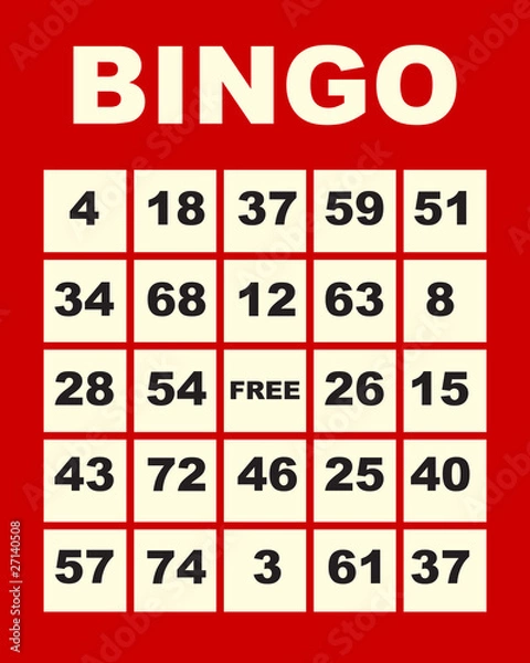 Obraz karta bingo
