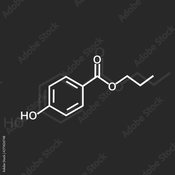 Fototapeta propylparaben vector icon on dark  background
