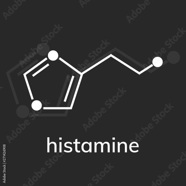 Obraz Histamine molecular formula on dark background