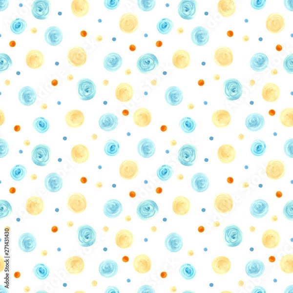 Obraz Watercolor Polka Dot Seamless Repeat Pattern