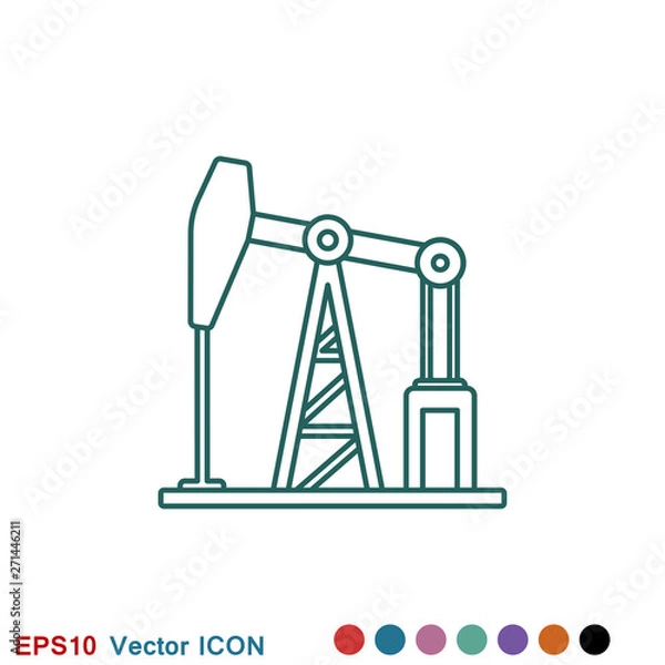 Fototapeta Oil pump icon logo, illustration, vector sign symbol for design