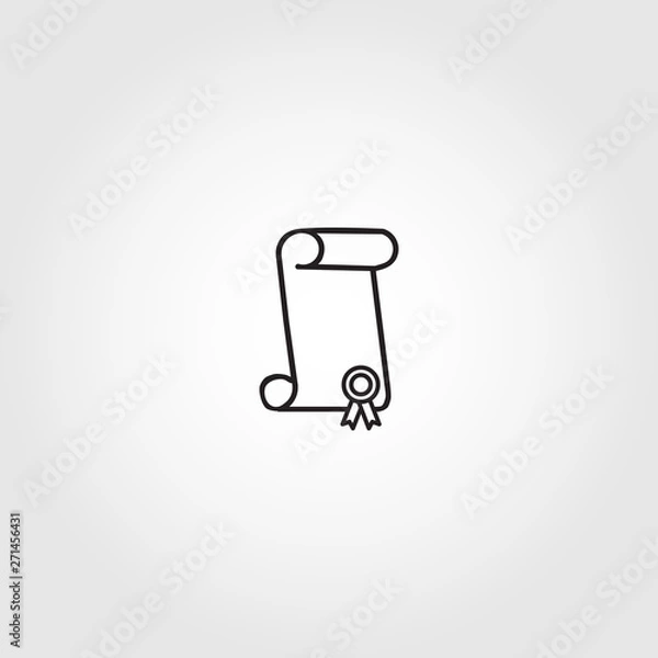 Obraz diploma vector icon on white background