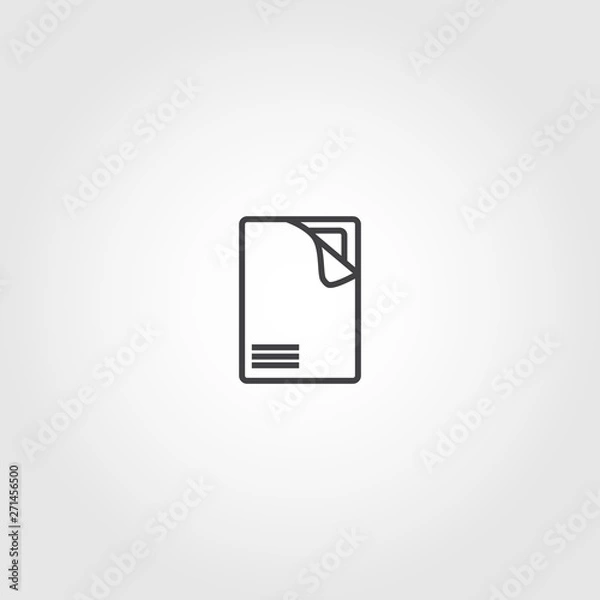 Fototapeta line folder vector icon on white background