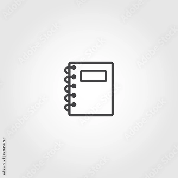 Fototapeta Notebook vector icon. note icon