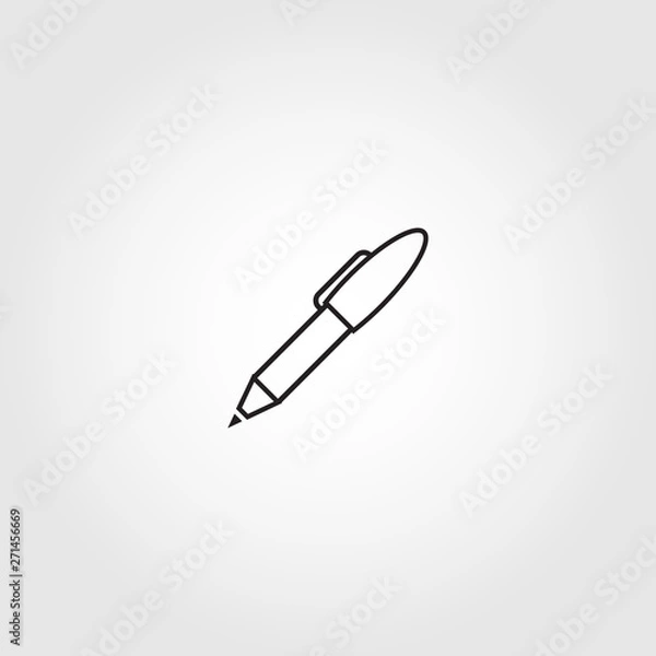 Fototapeta Pen vector icon on white background