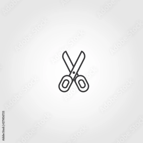 Obraz Scissors vector icon on white background