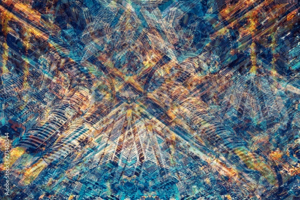 Fototapeta Creative city art abstract downtown background colourful.