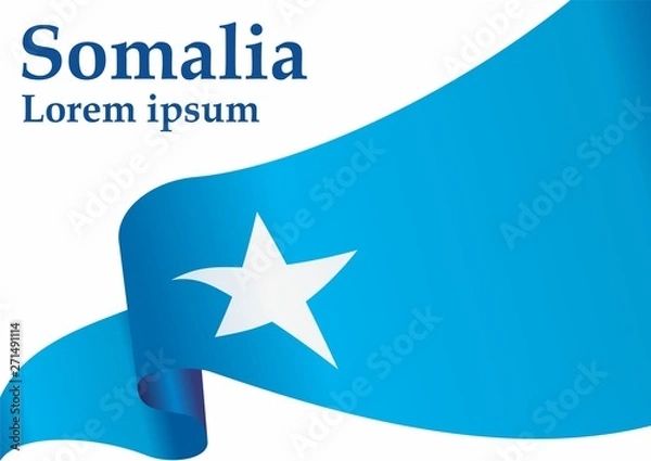 Fototapeta Flag of Somalia, Federal Republic of Somalia. Template for award design, an official document with the flag of Somalia. Bright, colorful vector illustration.