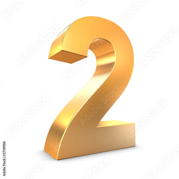 Fototapeta Number 2 in gold