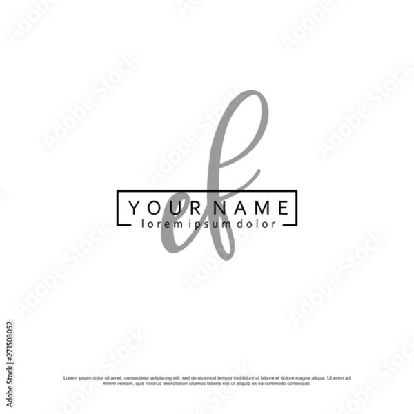 Fototapeta Initial E F EF elegant logo template vector