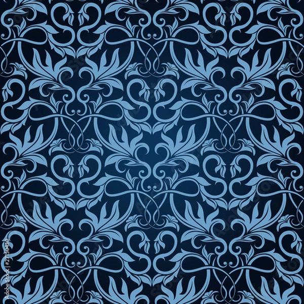 Fototapeta Blue seamless wallpaper pattern