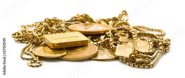 Obraz złote przedmioty
