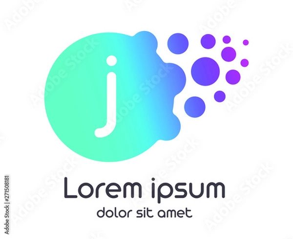 Fototapeta j dots logo with gradient full vector
