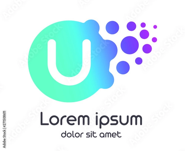 Fototapeta u dots logo with gradient full vector