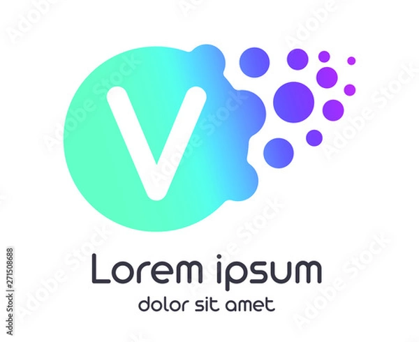 Fototapeta v dots logo with gradient full vector
