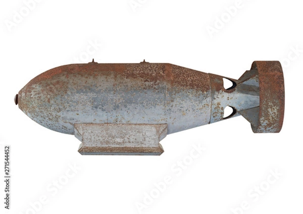 Obraz old air bomb release from aircraft for destroy attack enemy world war 2 isolated on white background clipping path