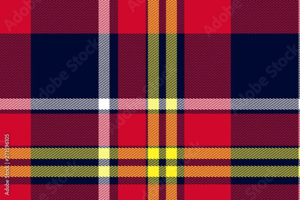 Fototapeta Checkered pattern in Scottish style. Tartan. A classic Christmas geometric pattern. Woolen red fabric